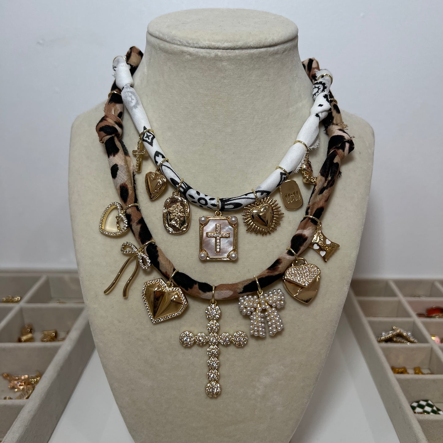 Leopard Cross Bandana Necklace