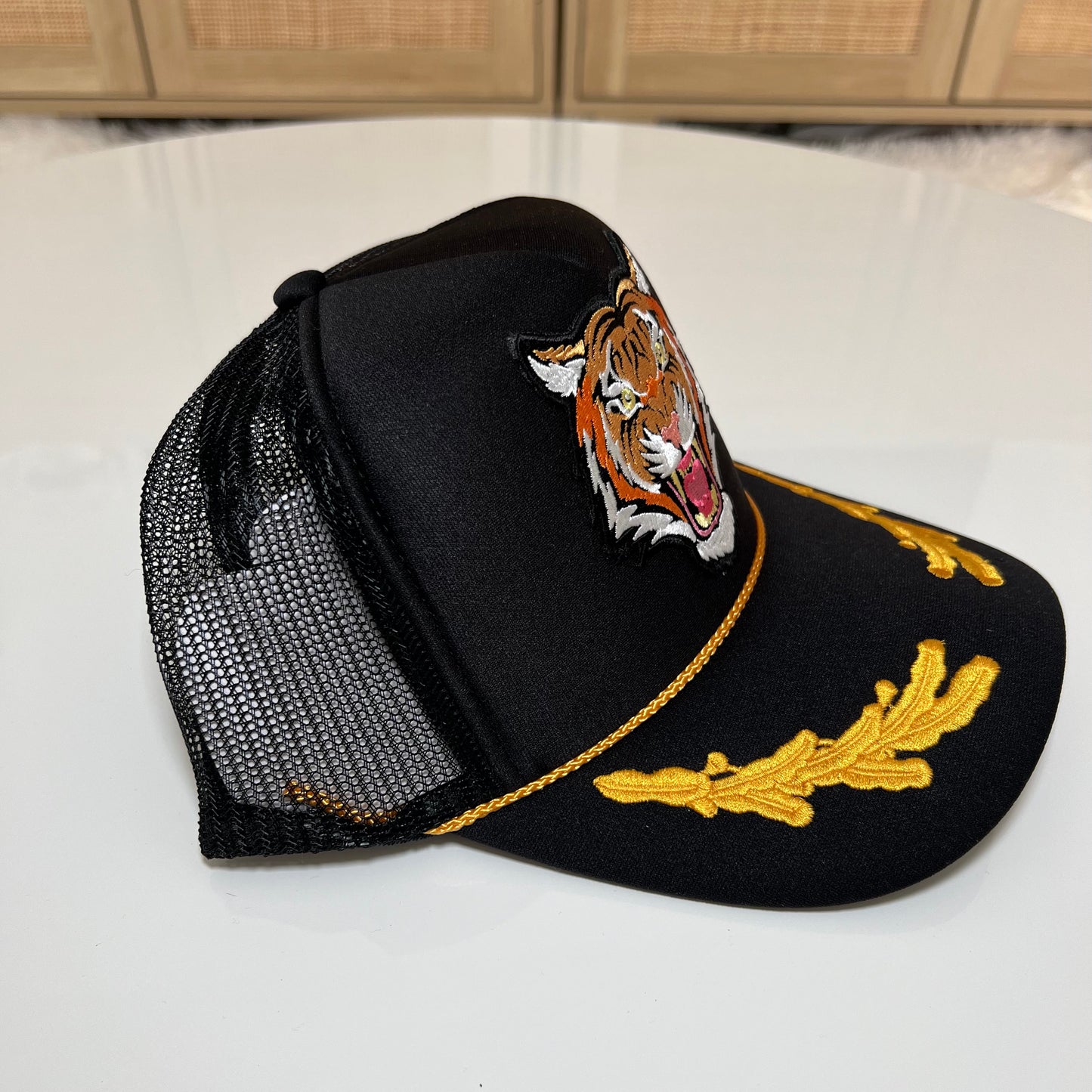 Roaring Tiger Trucker Hat Black & Gold