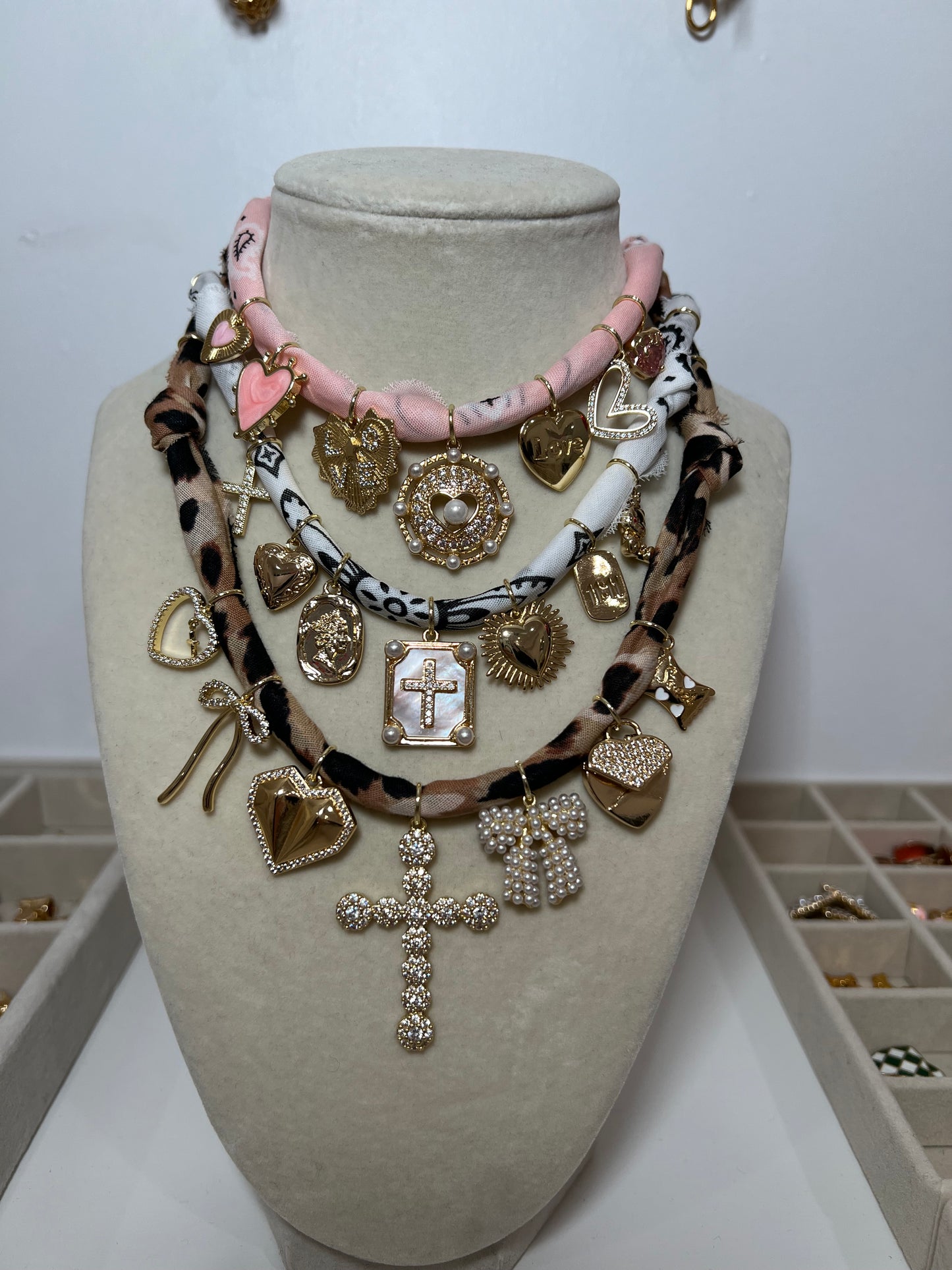 White Chelsea Bandana Necklace