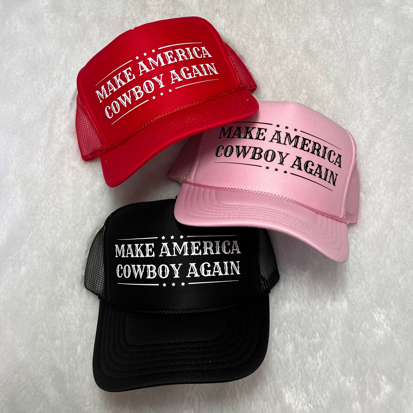 MAKE AMERICA COWBOY AGAIN Hat Light Pink