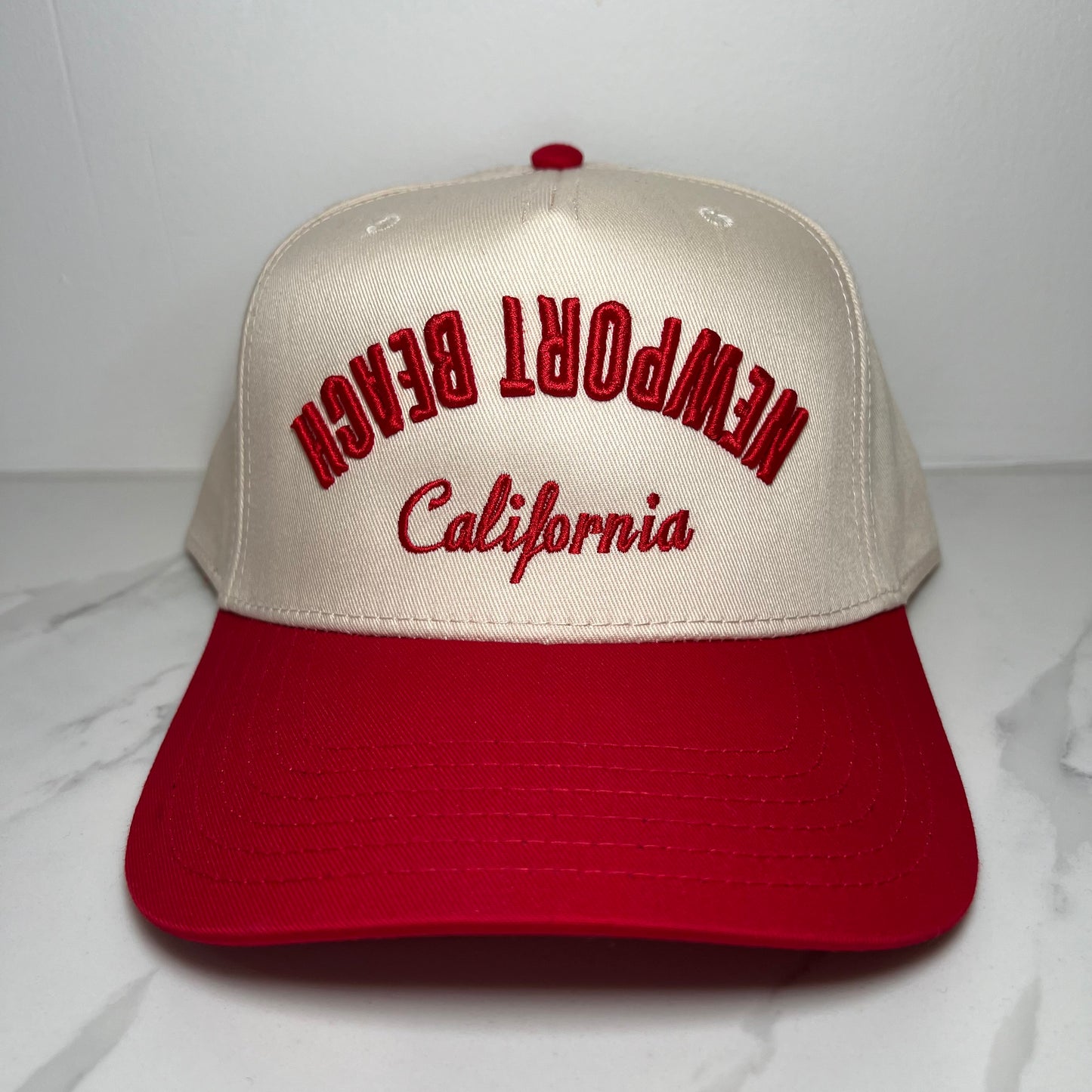 Newport Beach Trucker Hat - Red